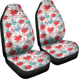 Cute Christmas Poinsettia Pattern Print Universal Fit Car Seat Covers 102422