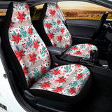 Cute Christmas Poinsettia Pattern Print Universal Fit Car Seat Covers 102422