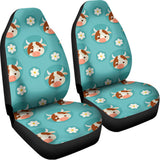 Cute Cow And Daisy Flower Pattern Print Universal Fit Car Seat Covers 102422