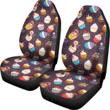 Cute Cupcake Pattern Print Universal Fit Car Seat Covers 102422