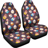 Cute Cupcake Pattern Print Universal Fit Car Seat Covers 102422
