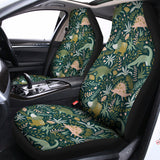 Cute Dino Tropical Leaves Pattern Print Universal Fit Car Seat Covers 102422