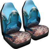 Cute Dolphins In The Ocean Print Universal Fit Car Seat Covers 102422