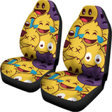 Cute Emoji Pattern Print Universal Fit Car Seat Covers 102422