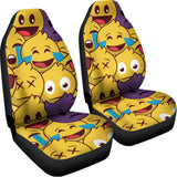 Cute Emoji Pattern Print Universal Fit Car Seat Covers 102422