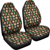 Cute Gingerbread Pattern Print Universal Fit Car Seat Covers 102422