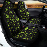 Cute Green Alien Pattern Print Universal Fit Car Seat Covers 102422