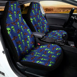 Cute Green Alien UFO Print Universal Fit Car Seat Covers 102422