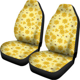 Cute Honey Bee Pattern Print Universal Fit Car Seat Covers 102422