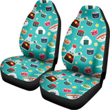 Cute Japanese Sushi Pattern Print Universal Fit Car Seat Covers 102422