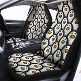 Cute Penguin Face Pattern Print Universal Fit Car Seat Covers 102422