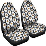 Cute Penguin Face Pattern Print Universal Fit Car Seat Covers 102422