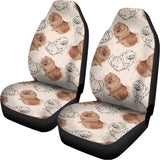 Cute Pomeranian Pattern Print Universal Fit Car Seat Covers 102422