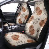 Cute Pomeranian Pattern Print Universal Fit Car Seat Covers 102422