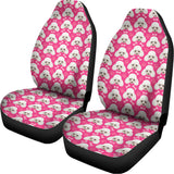Cute Poodle Pattern Print Universal Fit Car Seat Covers 102422