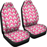 Cute Poodle Pattern Print Universal Fit Car Seat Covers 102422