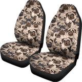 Cute Pug Pattern Print Universal Fit Car Seat Covers 102422