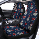 Cute Snowman Knitted Pattern Print Universal Fit Car Seat Covers 102422