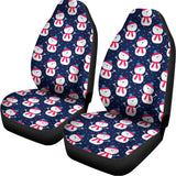 Cute Snowman Pattern Print Universal Fit Car Seat Covers 102422
