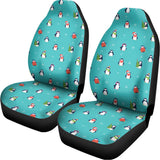 Cute Snowy Penguin Pattern Print Universal Fit Car Seat Covers 102422