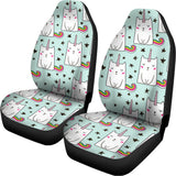 Cute Unicorn Cat Pattern Print Universal Fit Car Seat Covers 102422