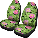Cute Water Lily Pattern Print Universal Fit Car Seat Covers 102422