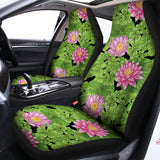 Cute Water Lily Pattern Print Universal Fit Car Seat Covers 102422