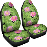 Cute Water Lily Pattern Print Universal Fit Car Seat Covers 102422