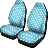 Cyan And White Polka Dot Pattern Print Universal Fit Car Seat Covers 102422