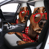 Dachshund With Red Sunglasses Print Universal Fit Car Seat Covers 102422