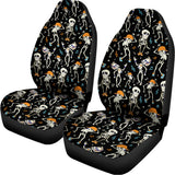 Dancing Skeleton Party Pattern Print Universal Fit Car Seat Covers 102422