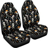 Dancing Skeleton Party Pattern Print Universal Fit Car Seat Covers 102422