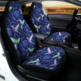 Dark Blue Floral Hummingbird Print Universal Fit Car Seat Covers 102422