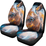 Dark Blue Horse Painting Print Universal Fit Car Seat Covers 102422