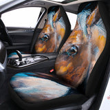 Dark Blue Horse Painting Print Universal Fit Car Seat Covers 102422