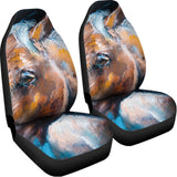 Dark Blue Horse Painting Print Universal Fit Car Seat Covers 102422