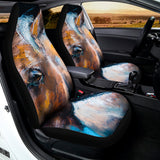 Dark Blue Horse Painting Print Universal Fit Car Seat Covers 102422