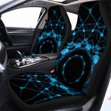 Dark Blue Kaleidoscope Print Universal Fit Car Seat Covers 102422
