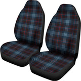 Dark Blue Tartan Pattern Print Universal Fit Car Seat Covers 102422