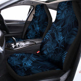 Dark Blue Tropical Leaf Pattern Print Universal Fit Car Seat Covers 102422