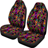 Dark Bohemian Paisley Pattern Print Universal Fit Car Seat Covers 102422