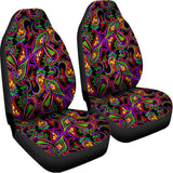 Dark Bohemian Paisley Pattern Print Universal Fit Car Seat Covers 102422