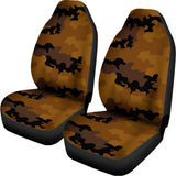 Dark Brown Camouflage Print Universal Fit Car Seat Covers 102422