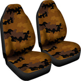 Dark Brown Camouflage Print Universal Fit Car Seat Covers 102422