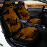 Dark Brown Camouflage Print Universal Fit Car Seat Covers 102422