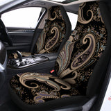 Dark Brown Paisley Pattern Print Universal Fit Car Seat Covers 102422