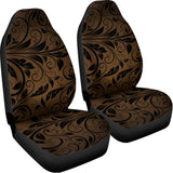Dark Brown Western Damask Print Universal Fit Car Seat Covers 102422