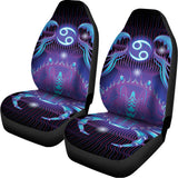 Dark Cancer Zodiac Sign Print Universal Fit Car Seat Covers 102422