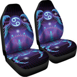 Dark Cancer Zodiac Sign Print Universal Fit Car Seat Covers 102422