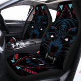 Dark Geometric Wolf Print Universal Fit Car Seat Covers 102422